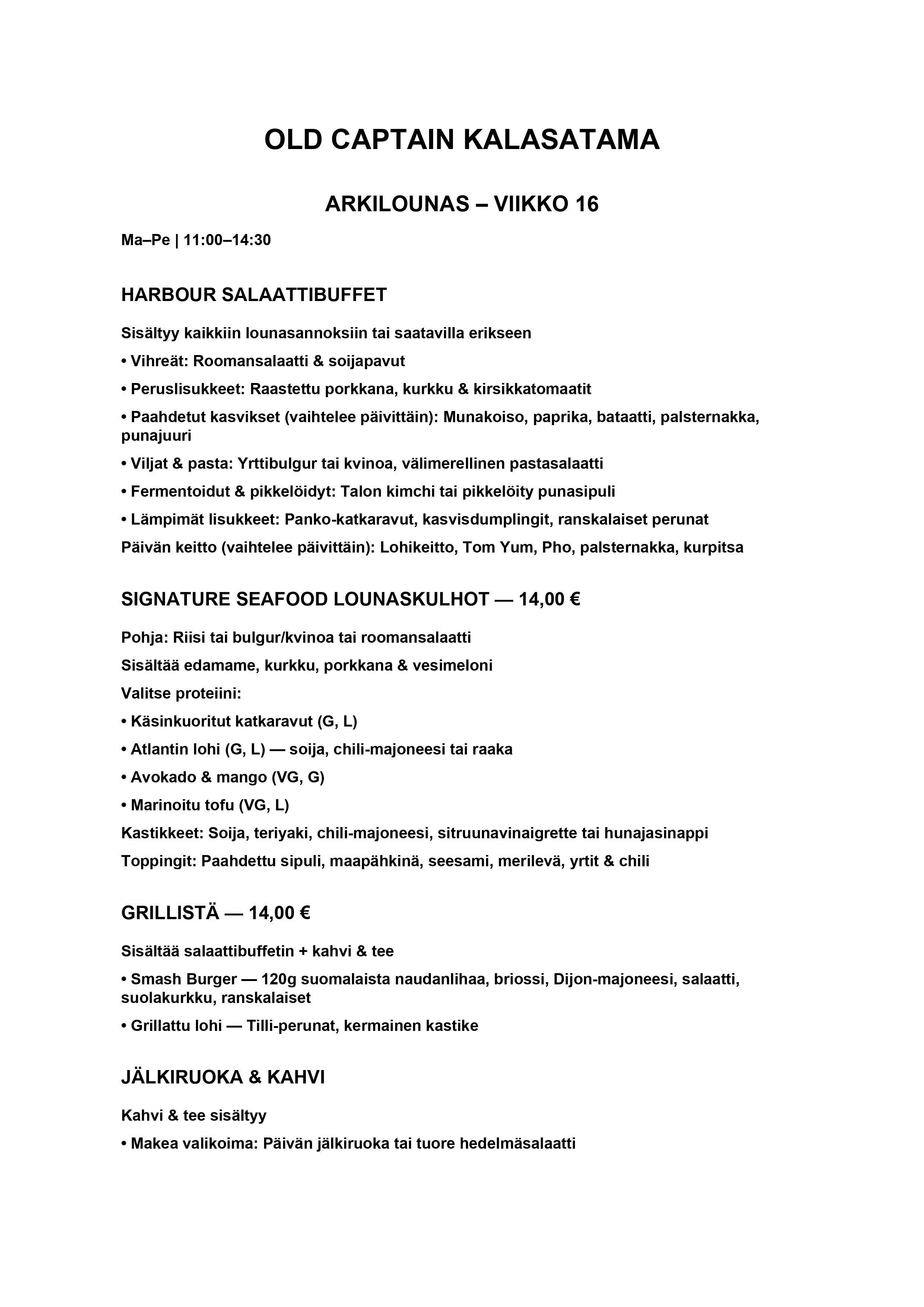 Lunch (Monday-Friday))